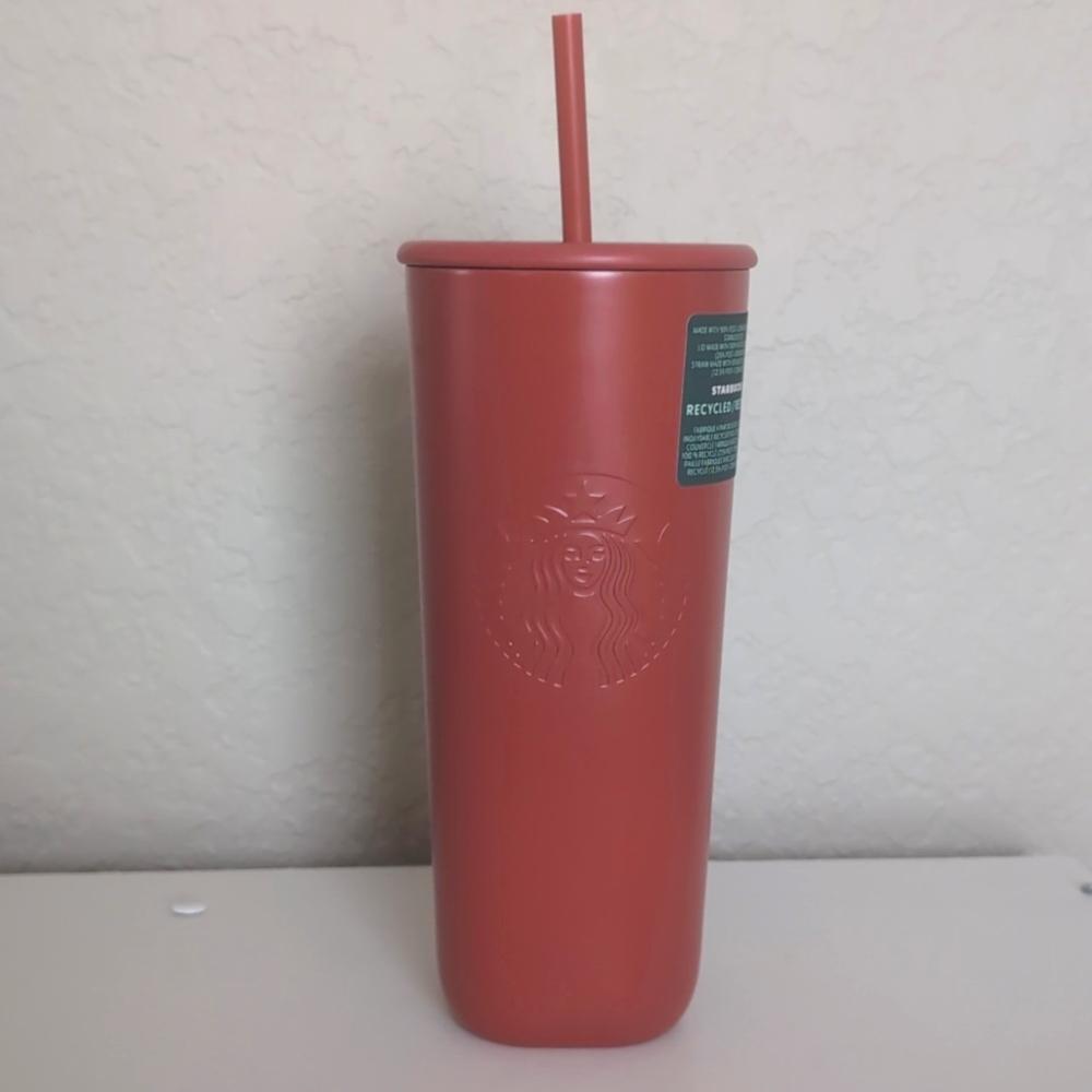 Starbucks Recycled Cup Triangle Tumbler Terracotta/Brown 24oz Venti Bran…